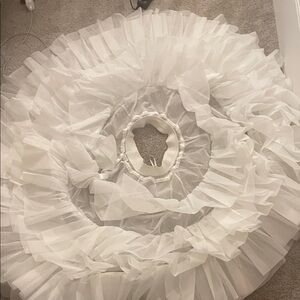 Elegant White Tulle Hoop Skirt